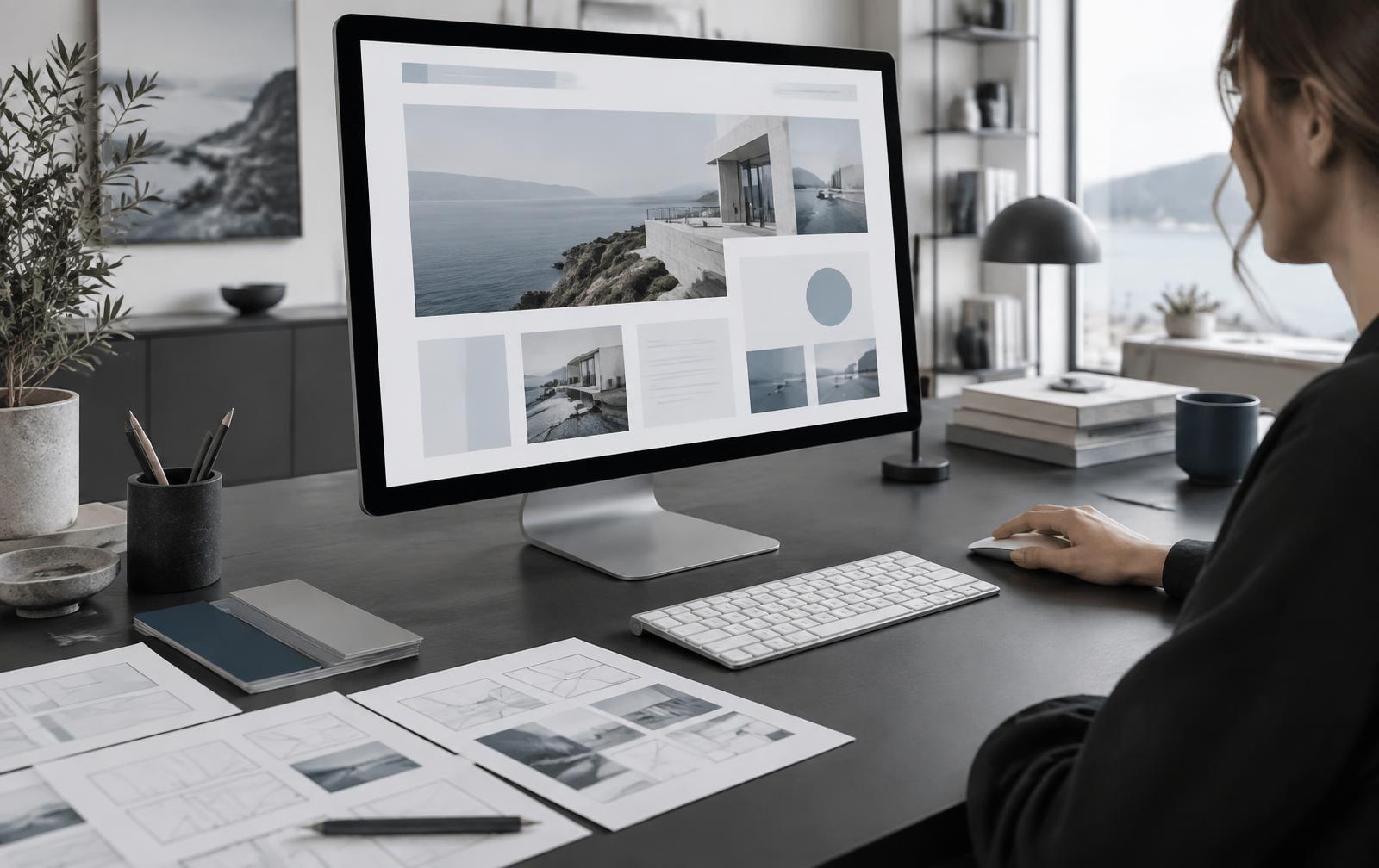 Gestaltung einer modernen Website am Arbeitsplatz